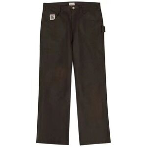 Bode Rec Brown Waxed Cotton Knolly Brook Trousers MRF25BT053 Mens 32 NEW